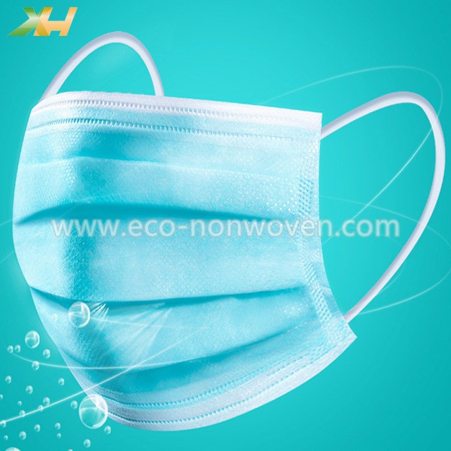 Disposable Breathable 3 PLY PP Spunbond Nonwoven Face Mask