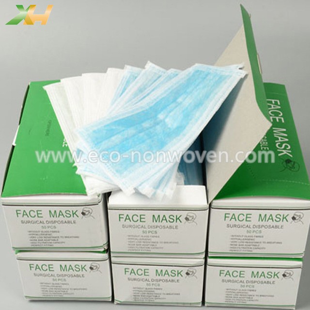 Disposable Breathable 3 PLY PP Spunbond Nonwoven Face Mask