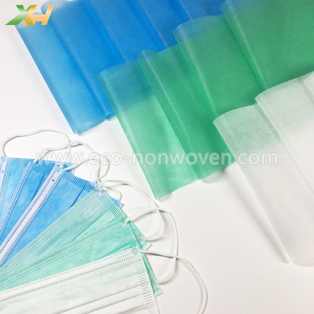 20G & 25G Small Width Blue & Green PP Spunbond Non-woven Fabric for Face Mask