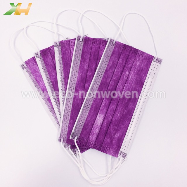 Soft Good Hand-feeling Purple Color PP Spunbond Nonwoven for Face Mask