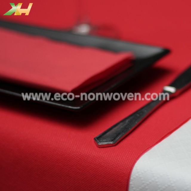 Xinhua factory supply red nonwoven tablecloth pp spunbond, tnt nonwoven