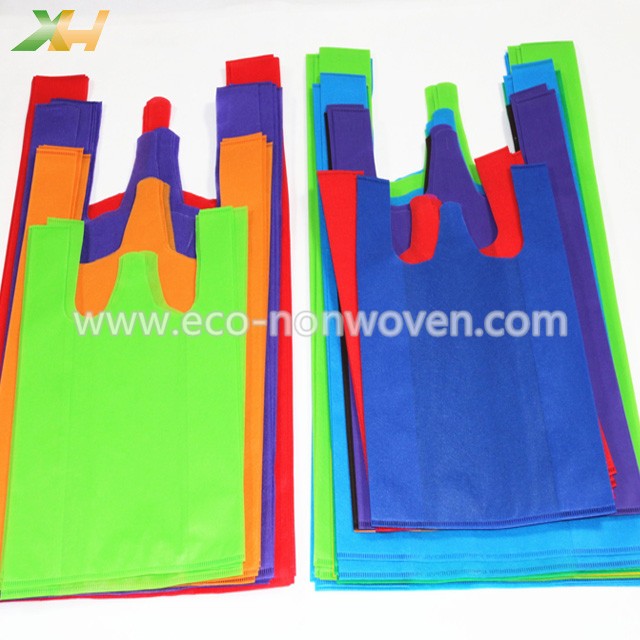 Different Size Colorful PP Nonwoven Vest Shopping Bag Non Woven T-shirt Bag