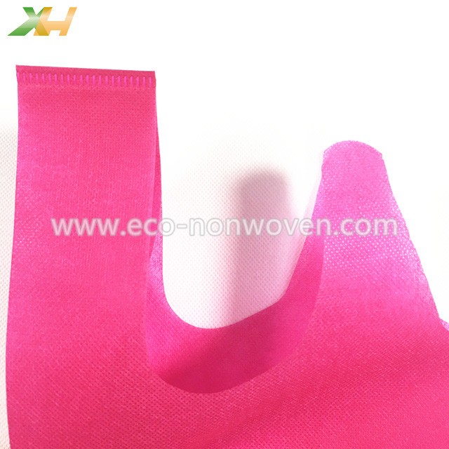 Eco-friendly Plum Color PP Spunbond Non-woven Vest Bag