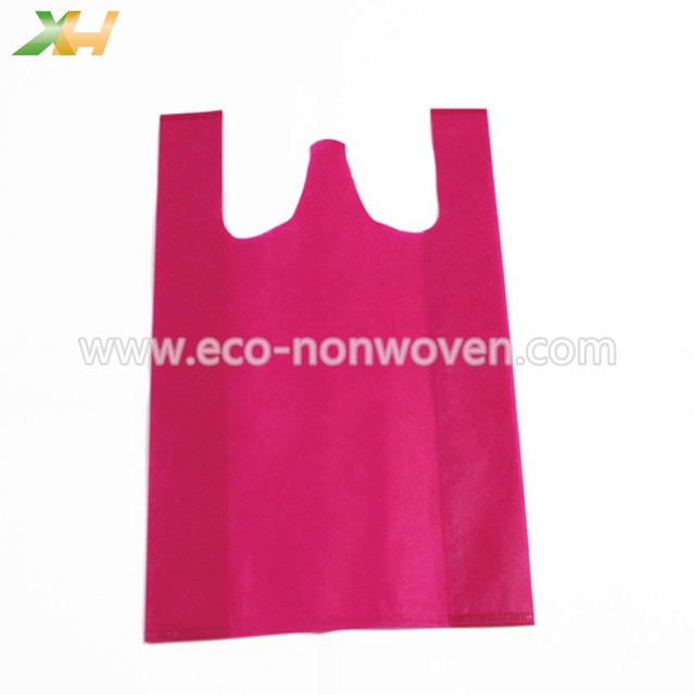 Eco-friendly Plum Color PP Spunbond Non-woven Vest Bag