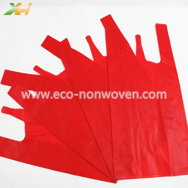 Eco-friendly cheap price non woven vest bag 40gsm t-shirt non-woven bag